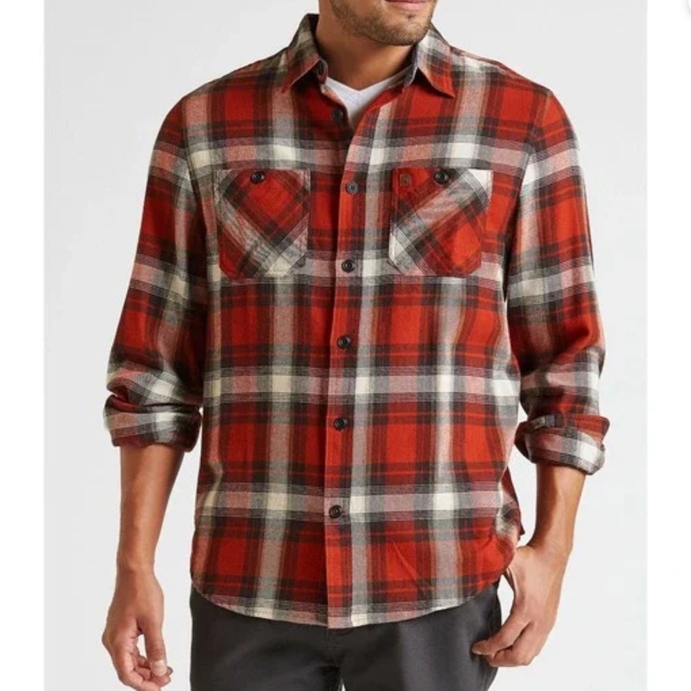 Coleman Men's Orange and Tan Plaid Shirt